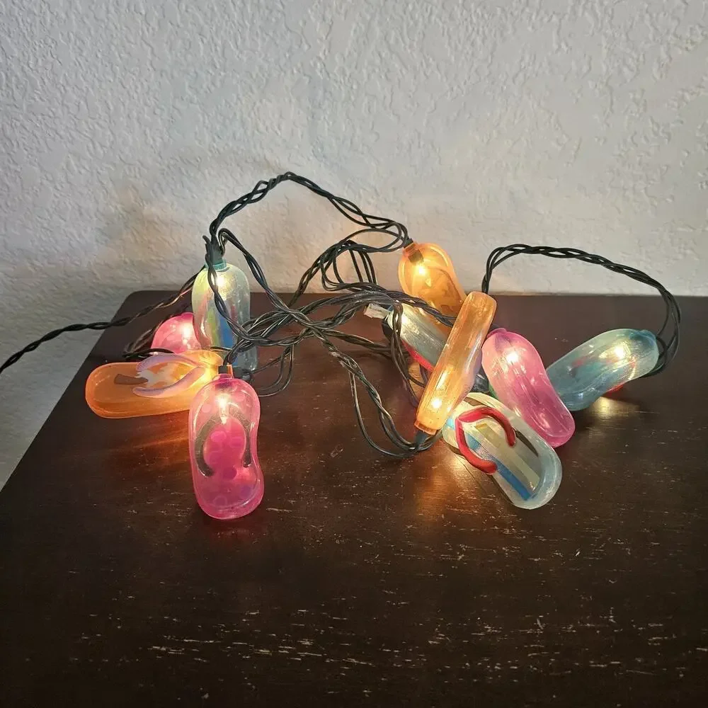 Flip Flops / Sandals Light Covers Party Patio Lights Set String of 10 Read